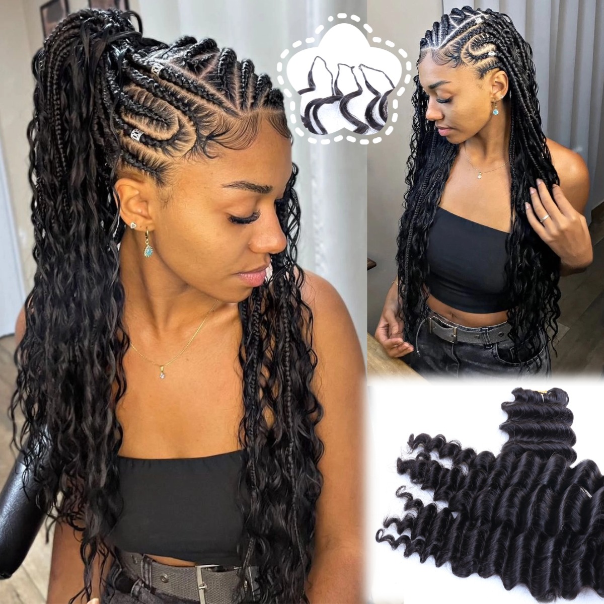 Hair Bundles - Rambut Manusia Asli dengan Tekstur Gelombang