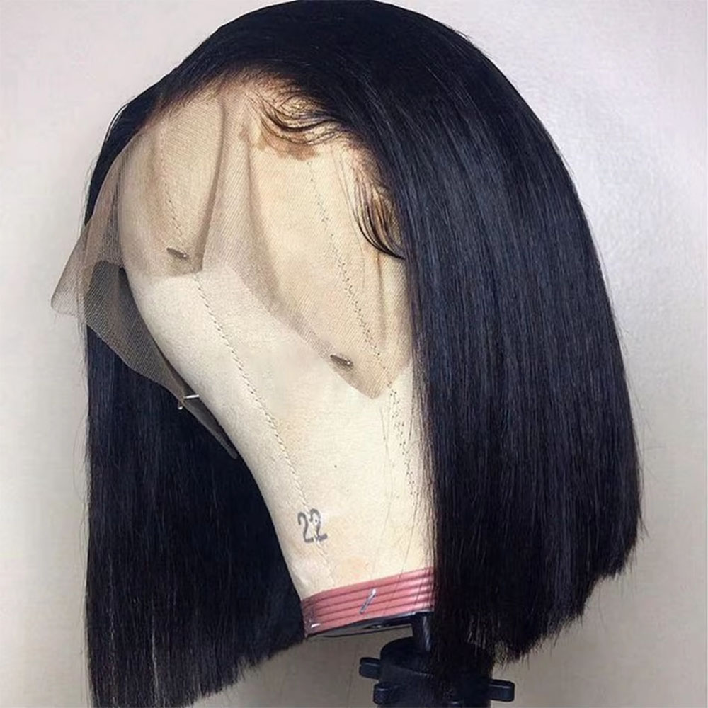 Pre Parted 13X4 Lace Front Bob Wig - Wig rambut manusia siap pakai tanpa