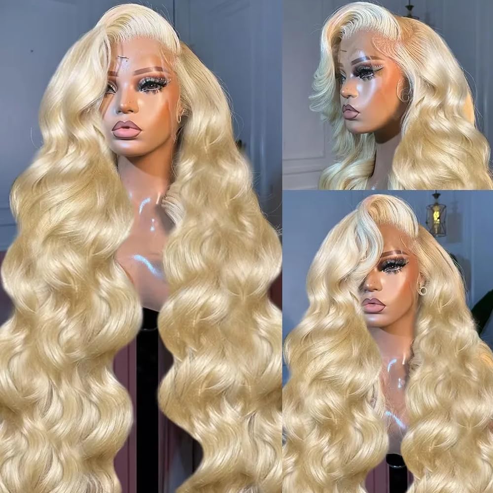 613 Blonde Body Wave Lace Front Wig - # 613 Wig Rambut Asli Model