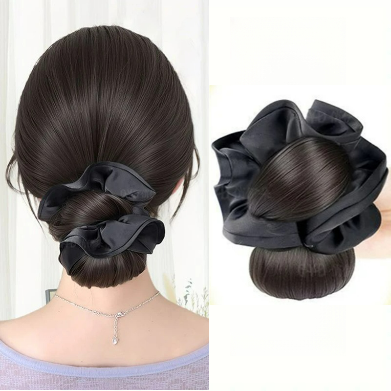 Claw Clip Messy Bun Hair Piece - Ikat Rambut Sintetis Satin Baru Model