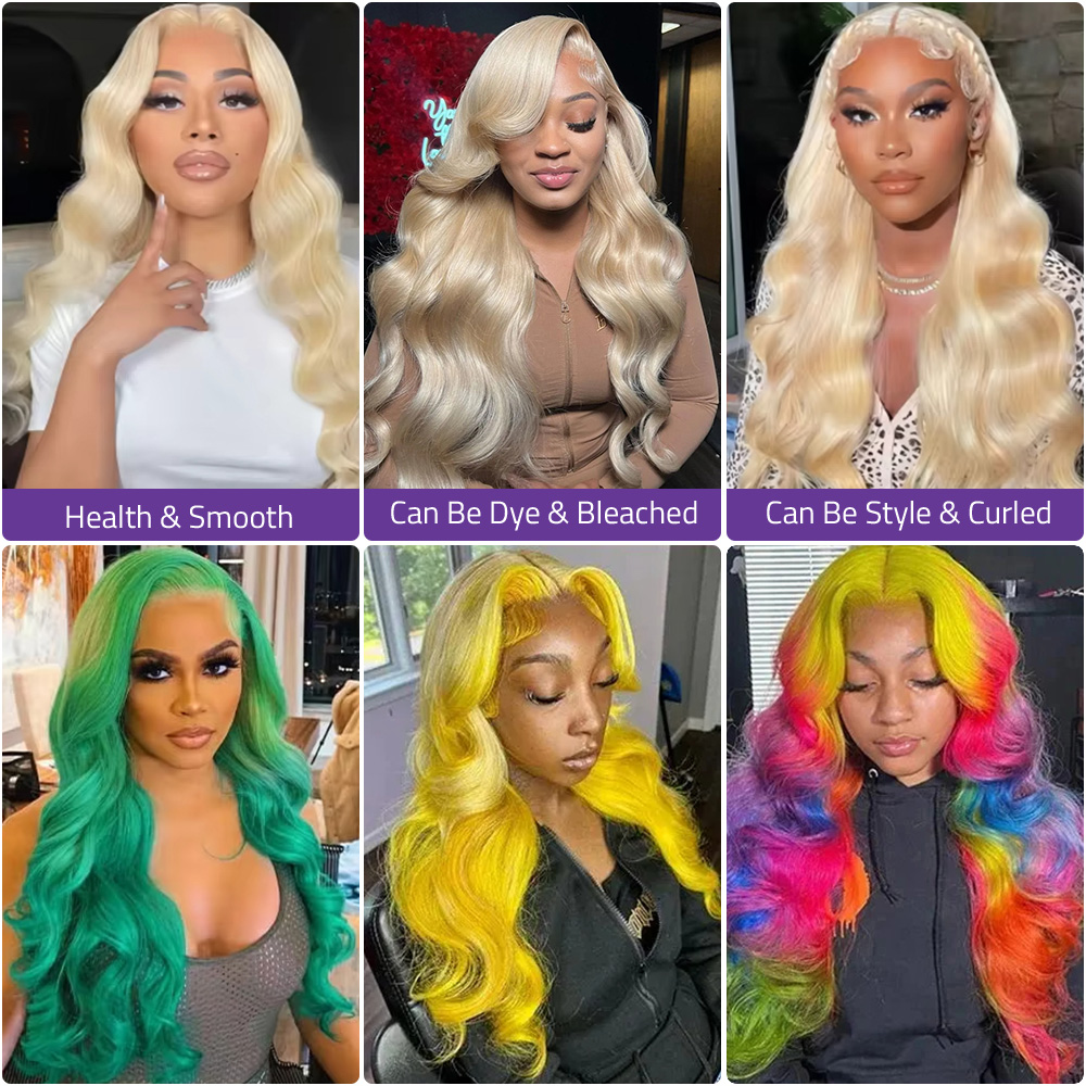 Wig rambut manusia Brasil deng - 613 Blonde Body Wave Lace Front Wig ulasan dan harga