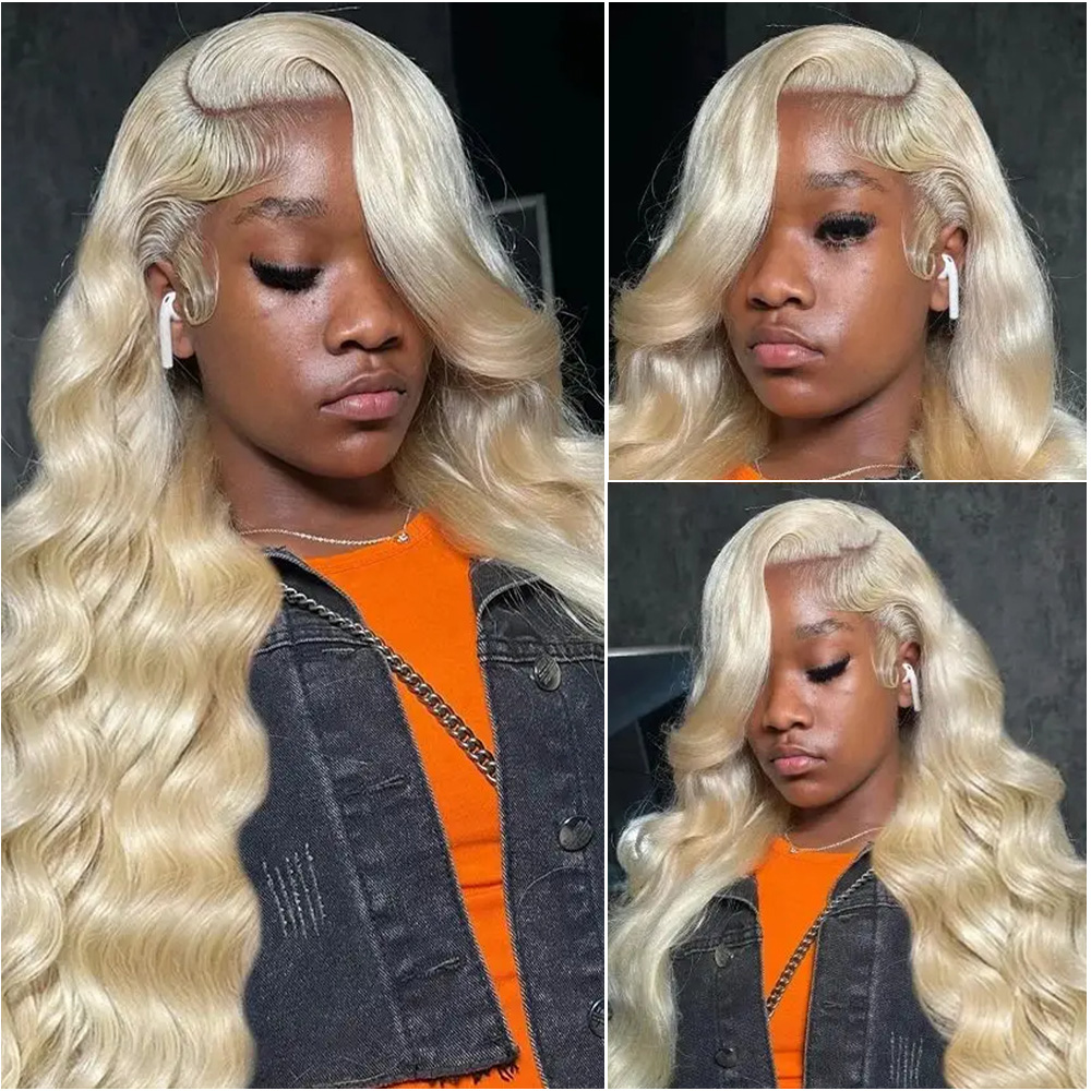 Wig rambut manusia Brasil deng - 613 Blonde Body Wave Lace Front Wig ulasan dan harga