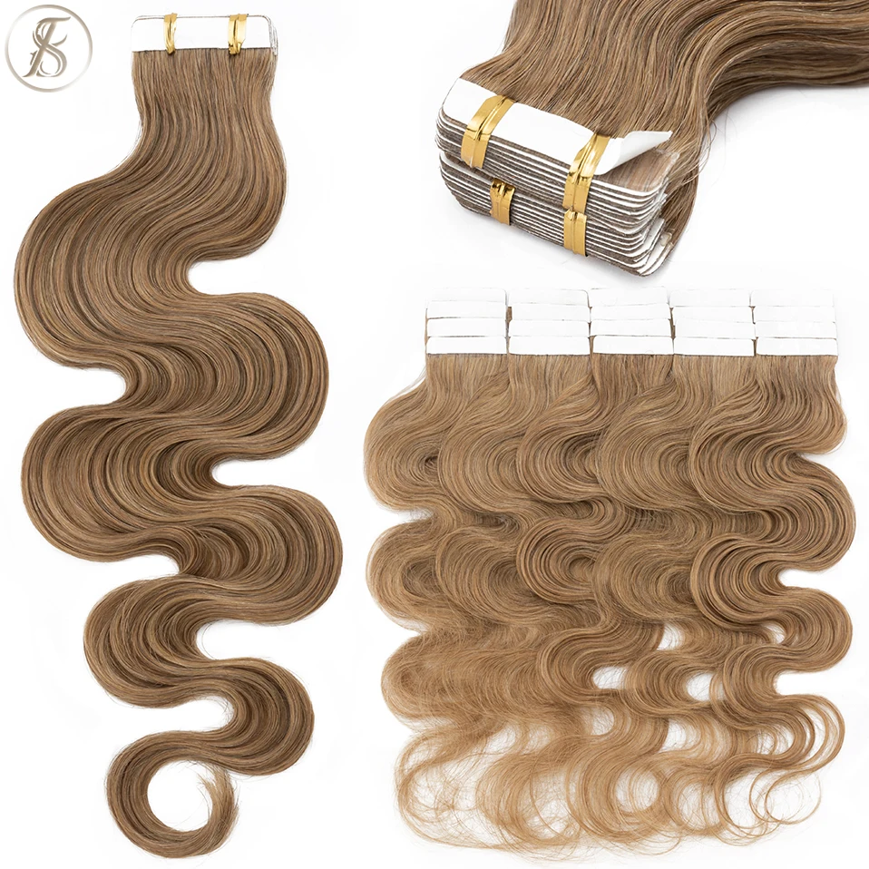 TESS 20 buah pita bergelombang - Invisible Tape In Extensions Real Hair ulasan dan harga