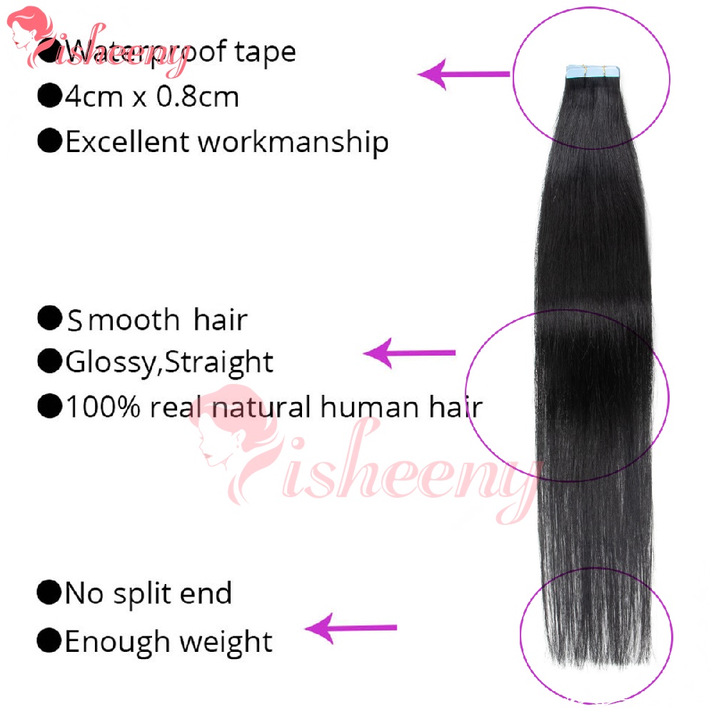 Isheeny, ekstensi rambut denga - Invisible Tape In Extensions Real Hair ulasan dan harga