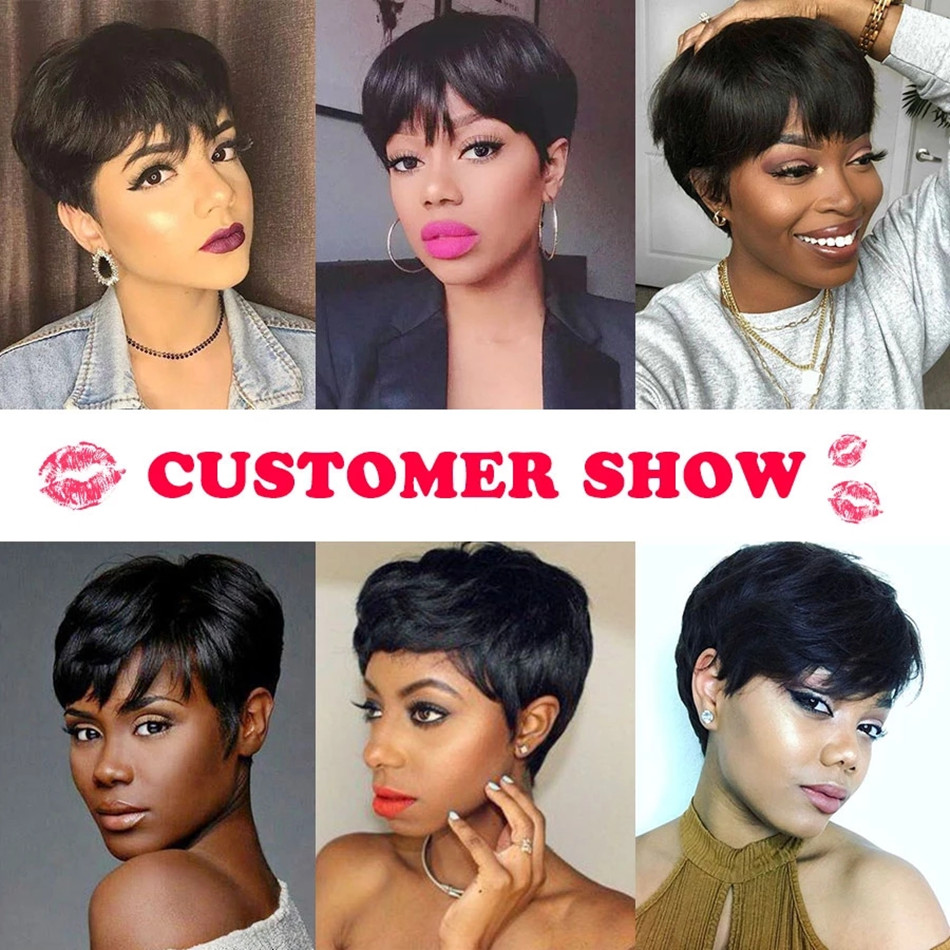 Wig Rambut Asli Pixie Cut Pend - Short Pixie Cut Wig Human Hair Cheap ulasan dan harga
