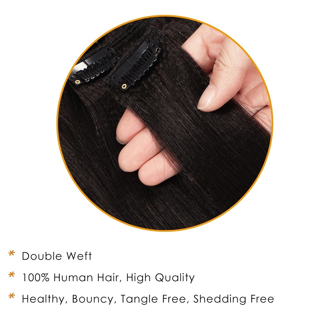 Ekstensi rambut dengan jepit,  - Seamless Clip In Hair Extensions Human Hair ulasan dan harga